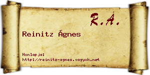 Reinitz Ágnes névjegykártya